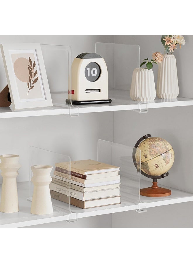 كيتشينو مجموعة فواصل رفوف شفافة ، عبوة واحدة، منظم حقائب عمودي مثالي للخزانة، مناسب للكنزات والقمصان وحقائب اليد في غرفة النوم والمطبخ، رف كتب أكريليك قابل للتعديل للتنظيم - Image 4